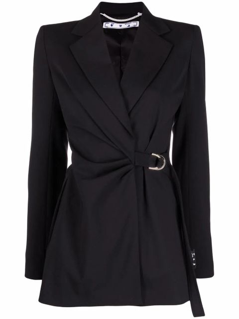 Off-White D-ring buckle fastening blazer - Black - zdjęcie produktu nr 1