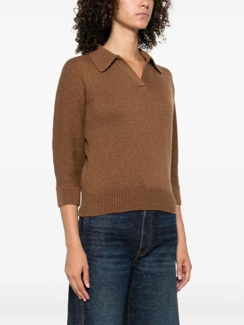 KHAITE Herve polo jumper - Brown