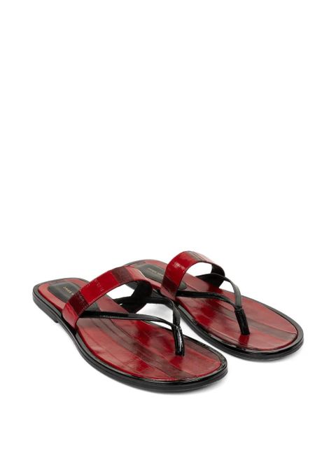 DRIES VAN NOTEN striped leather sandals - Red - zdjęcie produktu nr 2