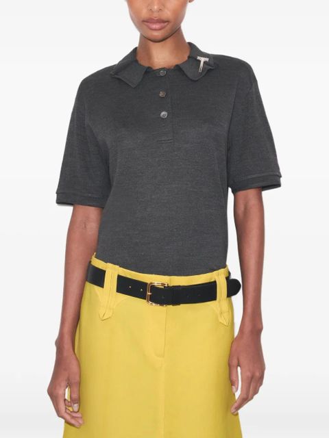 Tory Burch oversized silk polo - Grey