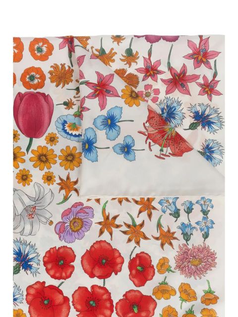 Gucci floral-print silk scarf - White