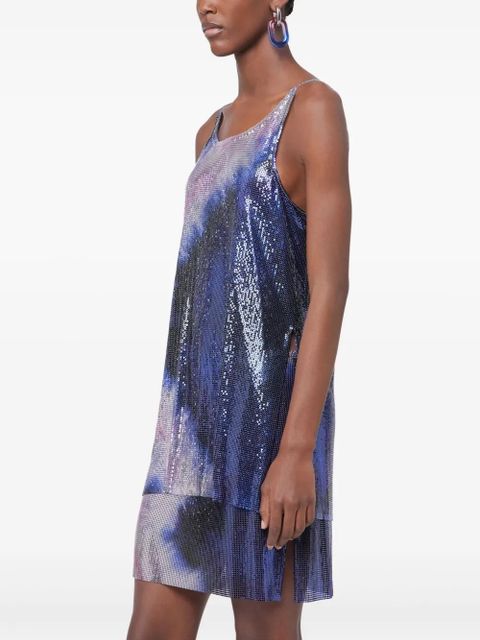 Rabanne printed mesh tank top - Blue