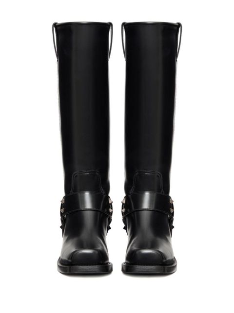 Valentino Garavani 40mm Rockstud biker boots - Black