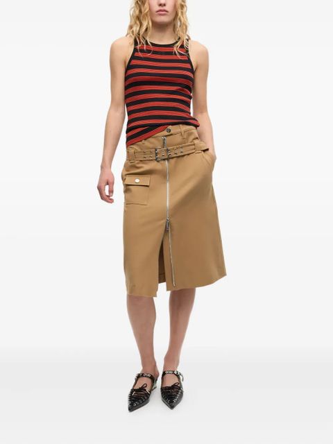 GANNI striped tank top - Orange