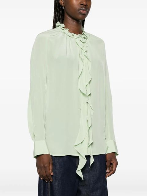 Victoria Beckham ruffled shirt - Green