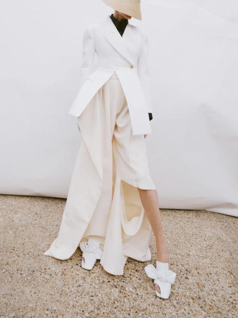 A.W.A.K.E. Mode slit-knee draped pants - Neutrals - zdjęcie produktu nr 2
