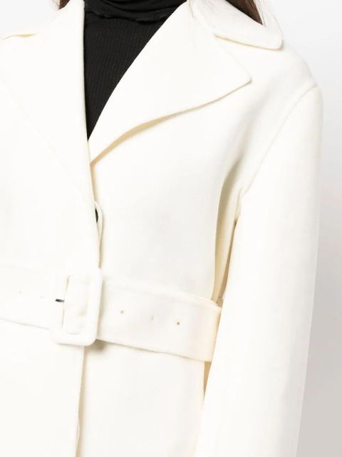 Jil Sander belted single-breasted coat - White