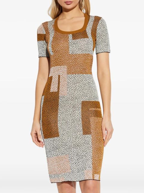 FENDI multicolour viscose jacquard dress - Neutrals