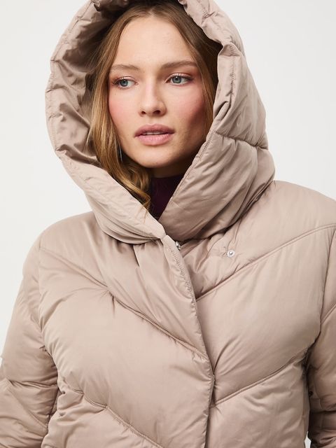 Medicine kurtka damska kolor beżowy zimowa oversize