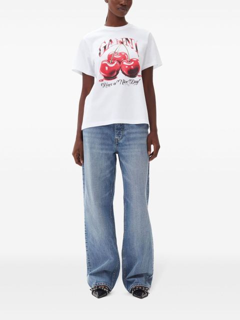 GANNI logo-print graphic t-shirt - White - zdjęcie produktu nr 2