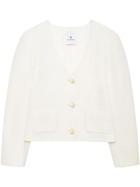 ANINE BING Anitta V-neck cardigan - White - zdjęcie produktu nr 1