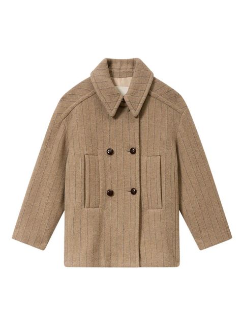 ISABEL MARANT pinstripe double-breasted fiby coat - Neutrals - zdjęcie produktu nr 1