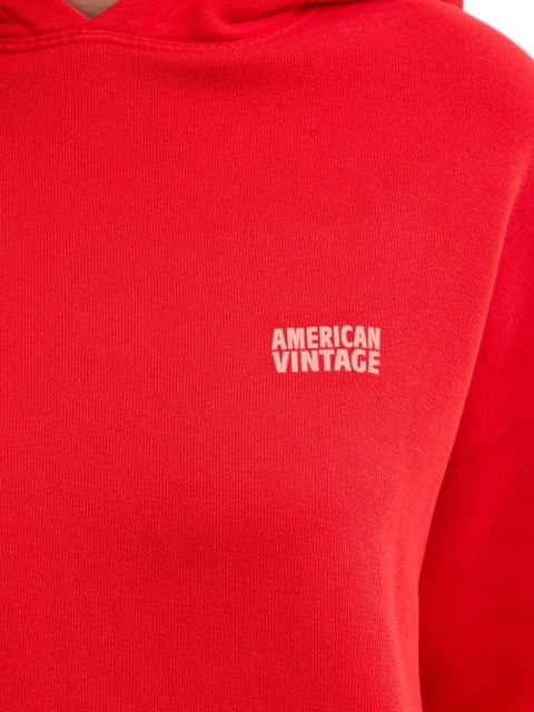 American Vintage logo-print hoodie - Red