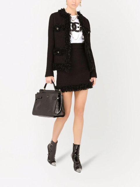 Dolce & Gabbana frayed bouclé miniskirt - Black - zdjęcie produktu nr 2
