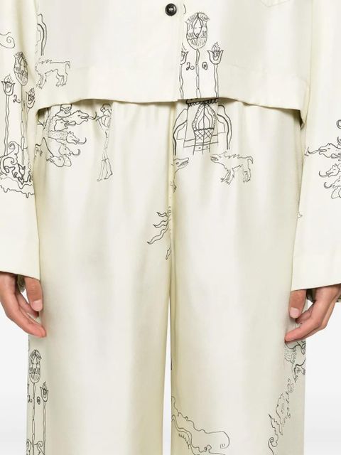 Nanushka satin straight trousers - Neutrals