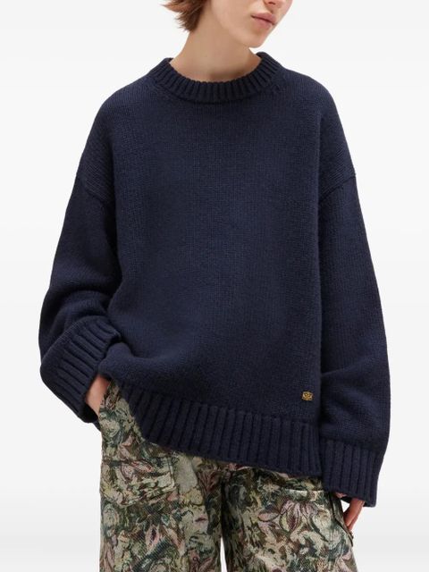 GANNI dropped-shoulders sweater - Blue