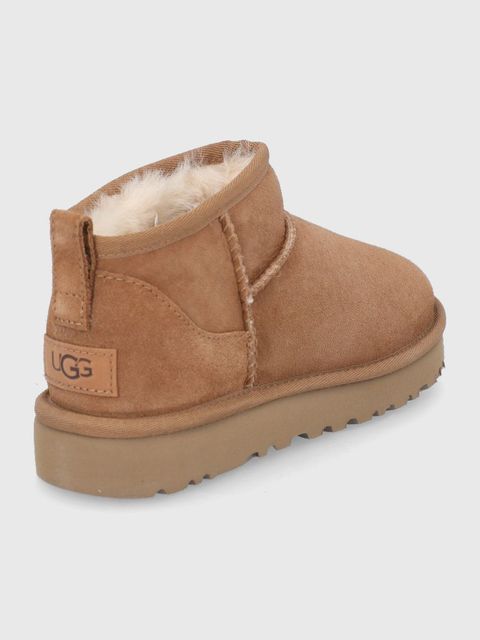 UGG śniegowce zamszowe Classic Ultra Mini kolor brązowy 1116109-CHE