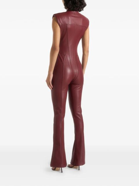 Manière De Voir Annette faux-leather jumpsuit - Red