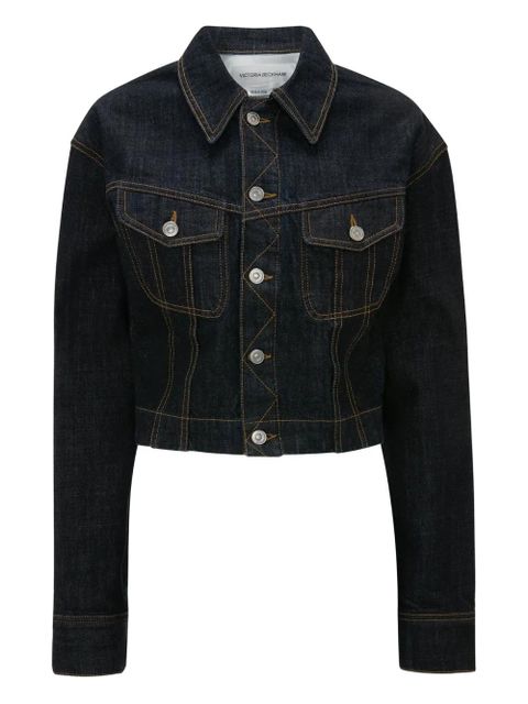 Victoria Beckham button-fastening denim jacket - Blue - zdjęcie produktu nr 1