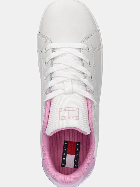 Tommy Jeans sneakersy skórzane TJW FLATFORM PATENT SNEAKER damskie kolor biały EN0EN02864