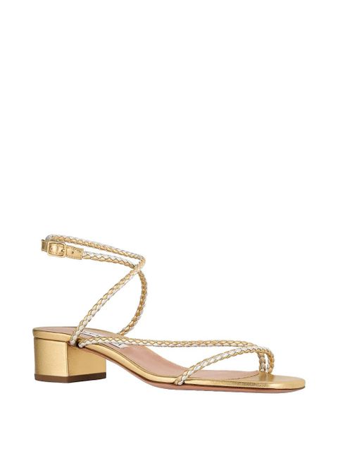 Aquazzura Luca braided sandals - Gold - zdjęcie produktu nr 2