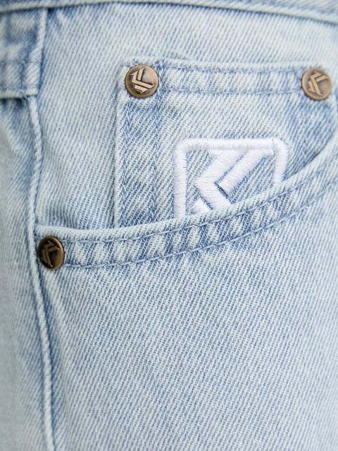 Karl Kani szorty jeansowe damskie kolor niebieski gładkie high waist 6110098