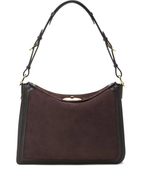 Lanvin Sac Compagnon suede shoulder bag - Brown - zdjęcie produktu nr 1