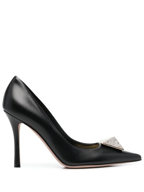 Valentino Garavani 100mm One Stud embellished pumps - Black - zdjęcie produktu nr 1