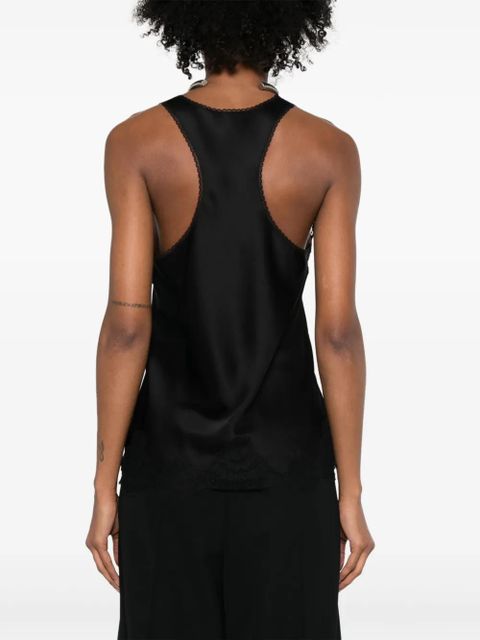 Balenciaga lace-trim tank top - Black