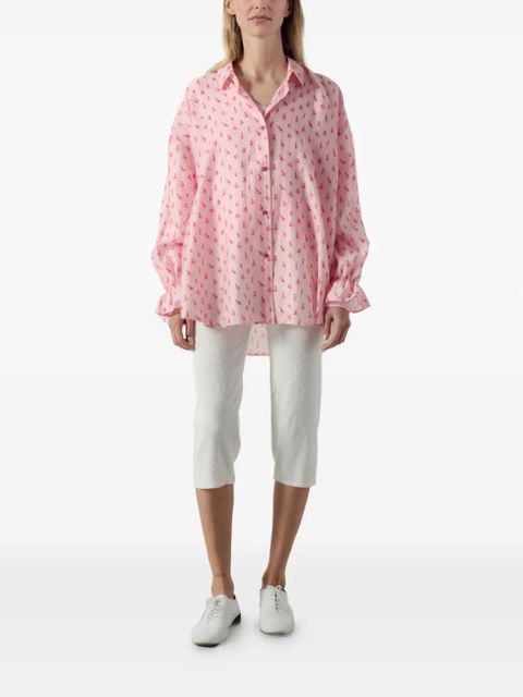 American Vintage sailboat-print ruffled shirt - Pink - zdjęcie produktu nr 2