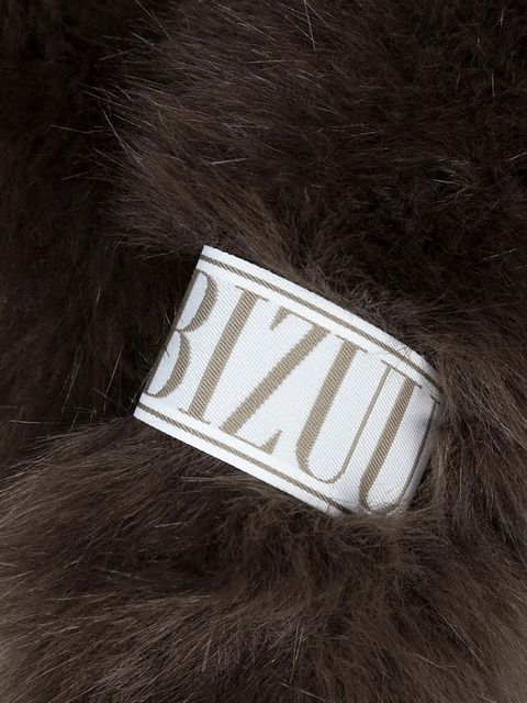 Bizuu szalik FLOOFU damski kolor brązowy gładki FLOOFU BRĄZOWY