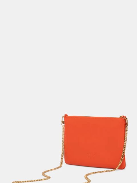 Pinko torebka skórzana kolor pomarańczowy 100455 A0F1