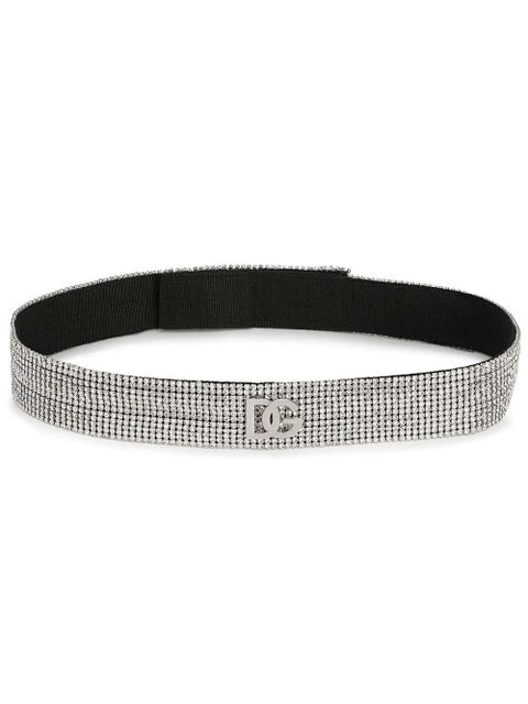 Dolce & Gabbana DG-logo crystal mesh belt - Silver - zdjęcie produktu nr 1