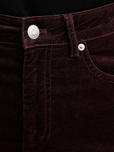 Marc O'Polo spodnie damskie kolor bordowy dopasowane high waist 511096811111