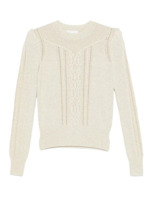 MARANT ÉTOILE Kelia cable-knit eyelet-detail sweater - Neutrals - zdjęcie produktu nr 1