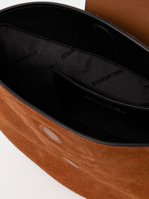 Karl Lagerfeld torebka zamszowa K/SIGNATURE kolor brązowy B1W30196