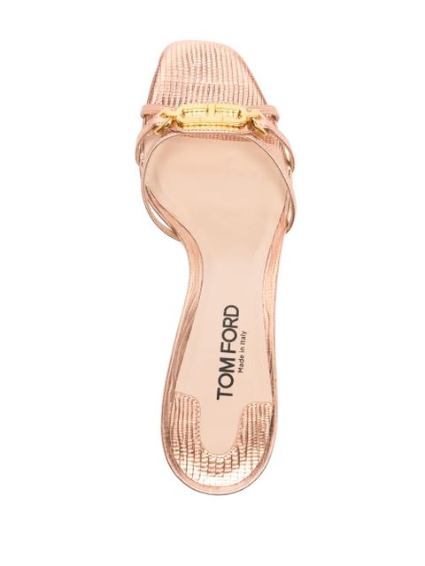 TOM FORD 60mm logo-plaque leather sandals - Neutrals