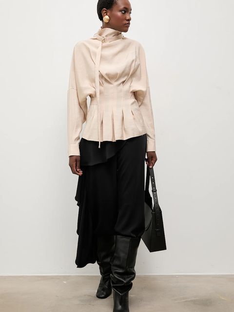 Answear.LAB bluzka damska kolor beżowy gładka - zdjęcie produktu nr 1