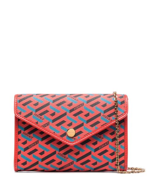 Versace La Greca Signature crossbody pouch - Red - zdjęcie produktu nr 1