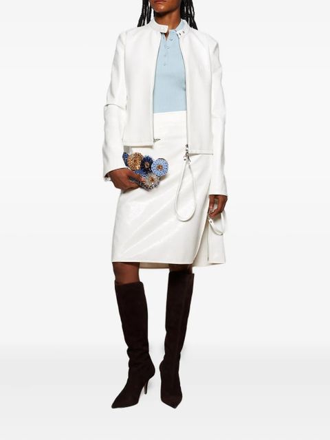 Paris Texas 75mm pointed-toe suede knee-high boots - Black