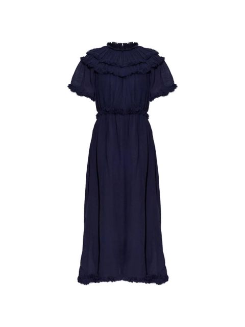 Ulla Johnson Ayan ruffled fringed dress - Blue - zdjęcie produktu nr 1