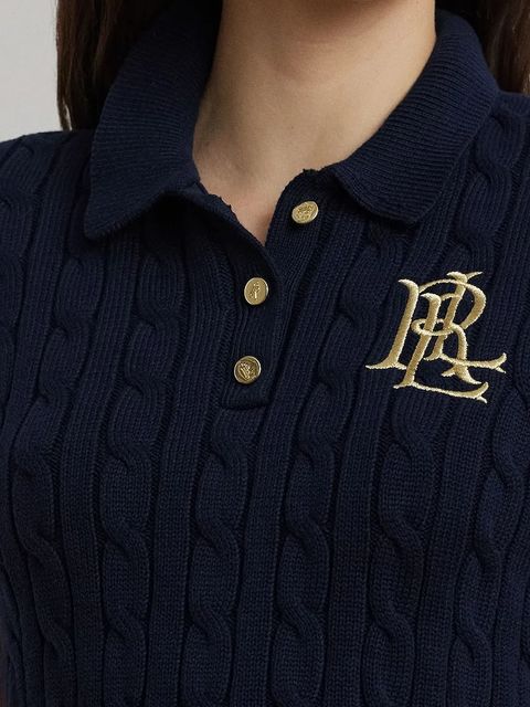 Lauren Ralph Lauren sweter bawełniany kolor granatowy 200932224