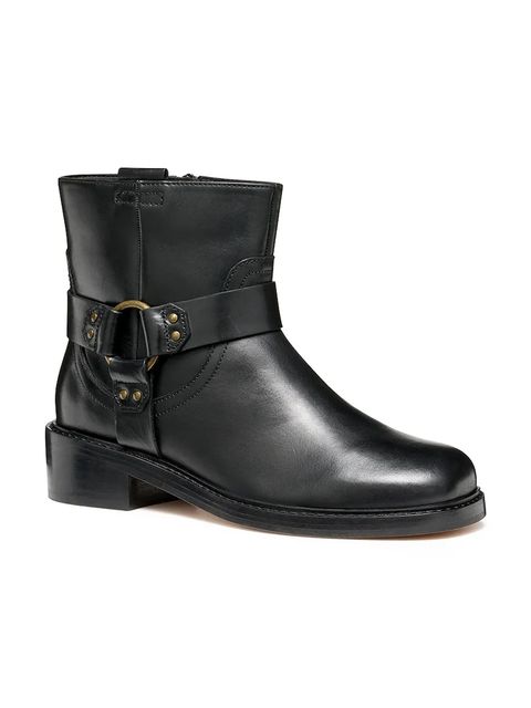 Geox botki skórzane D NALVIA damskie kolor czarny na płaskim obcasie D565QB 000FF C9999 - zdjęcie produktu nr 2