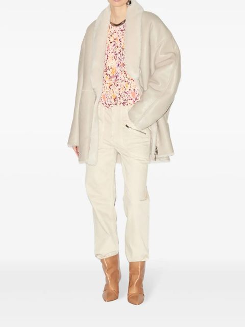 ISABEL MARANT Elanore shearling jacket - Neutrals - zdjęcie produktu nr 2