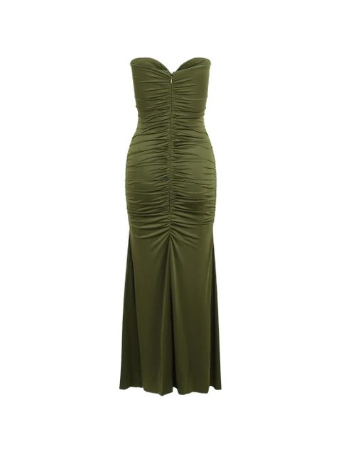 Essentiel Antwerp Jeremi ruched strapless dress - Green - zdjęcie produktu nr 2