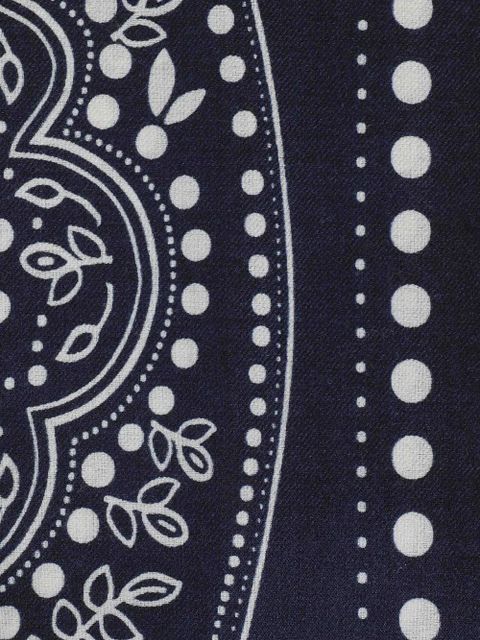 Weekend Max Mara Educated fringed patterned scarf - Blue - zdjęcie produktu nr 2