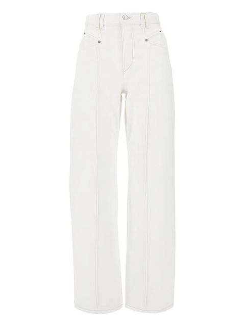 ISABEL MARANT Drolane logo-patch jeans - White - zdjęcie produktu nr 1
