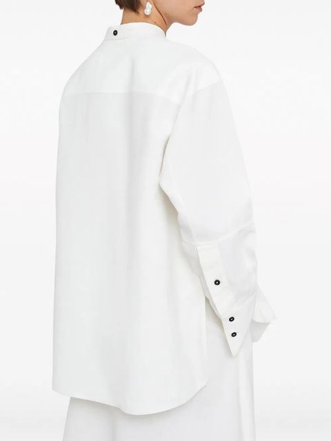 Jil Sander drop-shoulder linen shirt - White