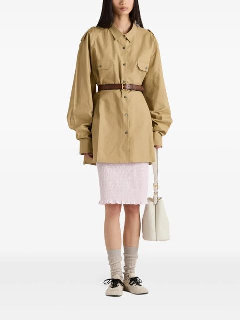 Prada oversized cotton shirt - Neutrals