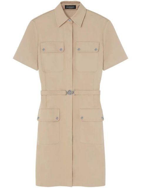 Versace cargo gabardine mini shirt dress - Neutrals - zdjęcie produktu nr 1